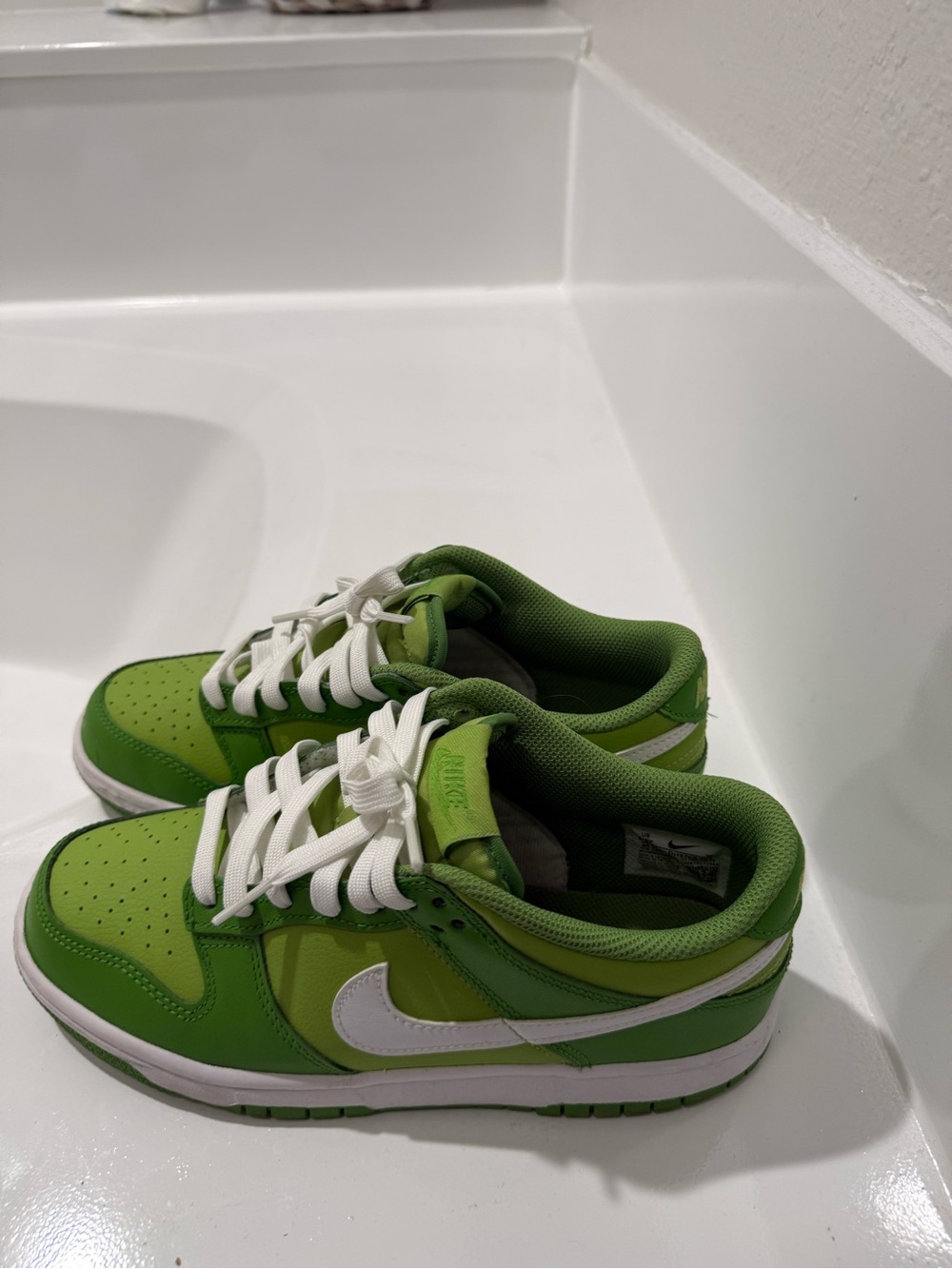 Nike Kids Green Low-Top Sneakers with White Swoosh